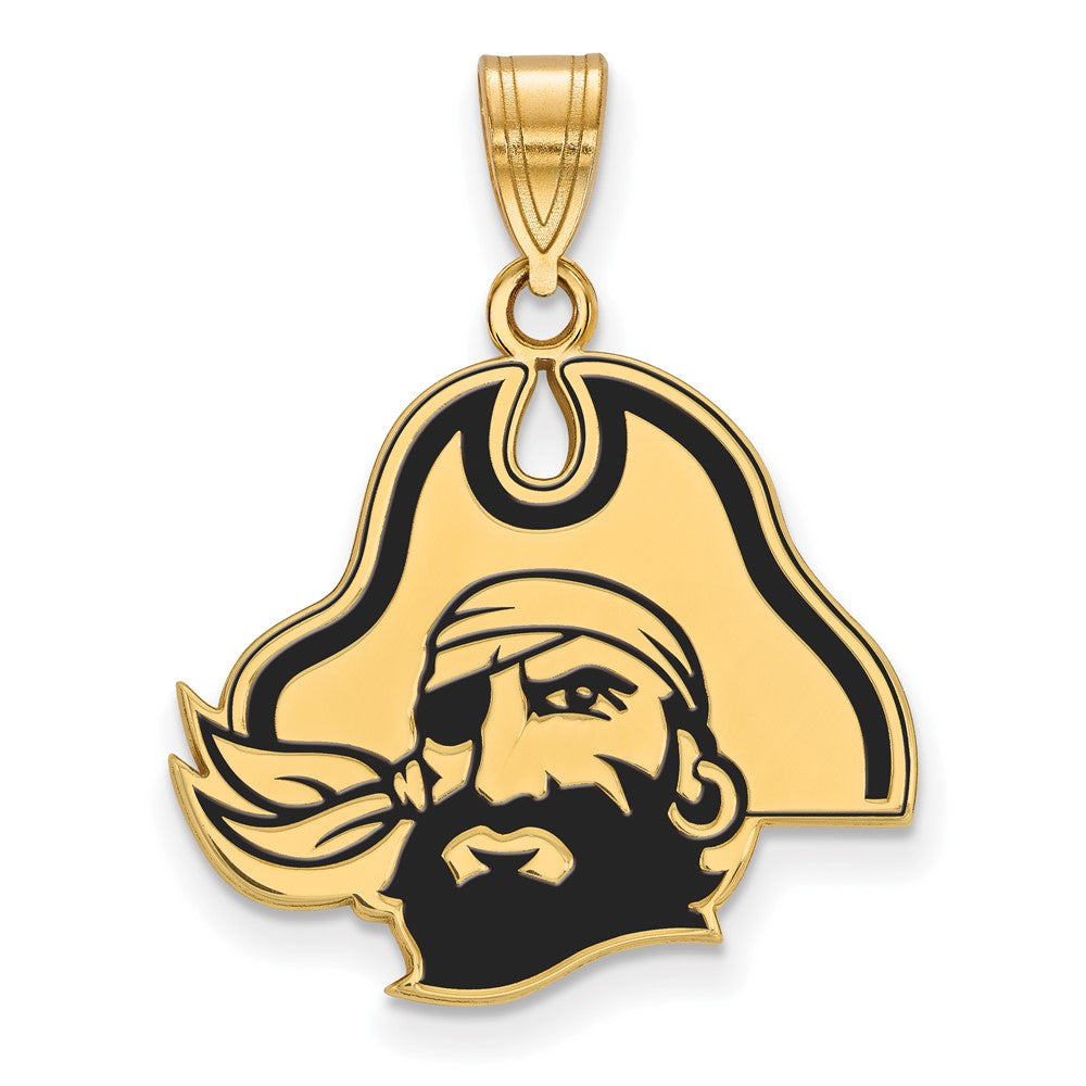 Gold Plated Sterling Silver Logoart East Carolina University Pirate Large Enameled Pendant
