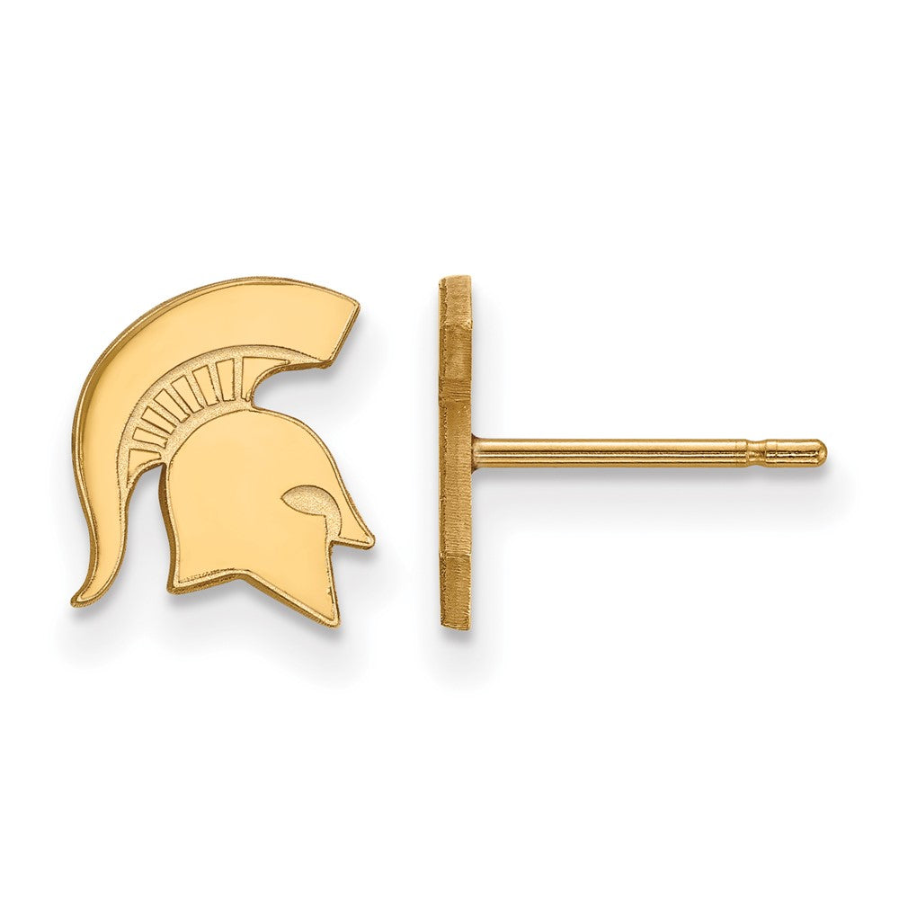 10K Yellow Gold Logoart Michigan State University Spartan Extra Small Post Earrings