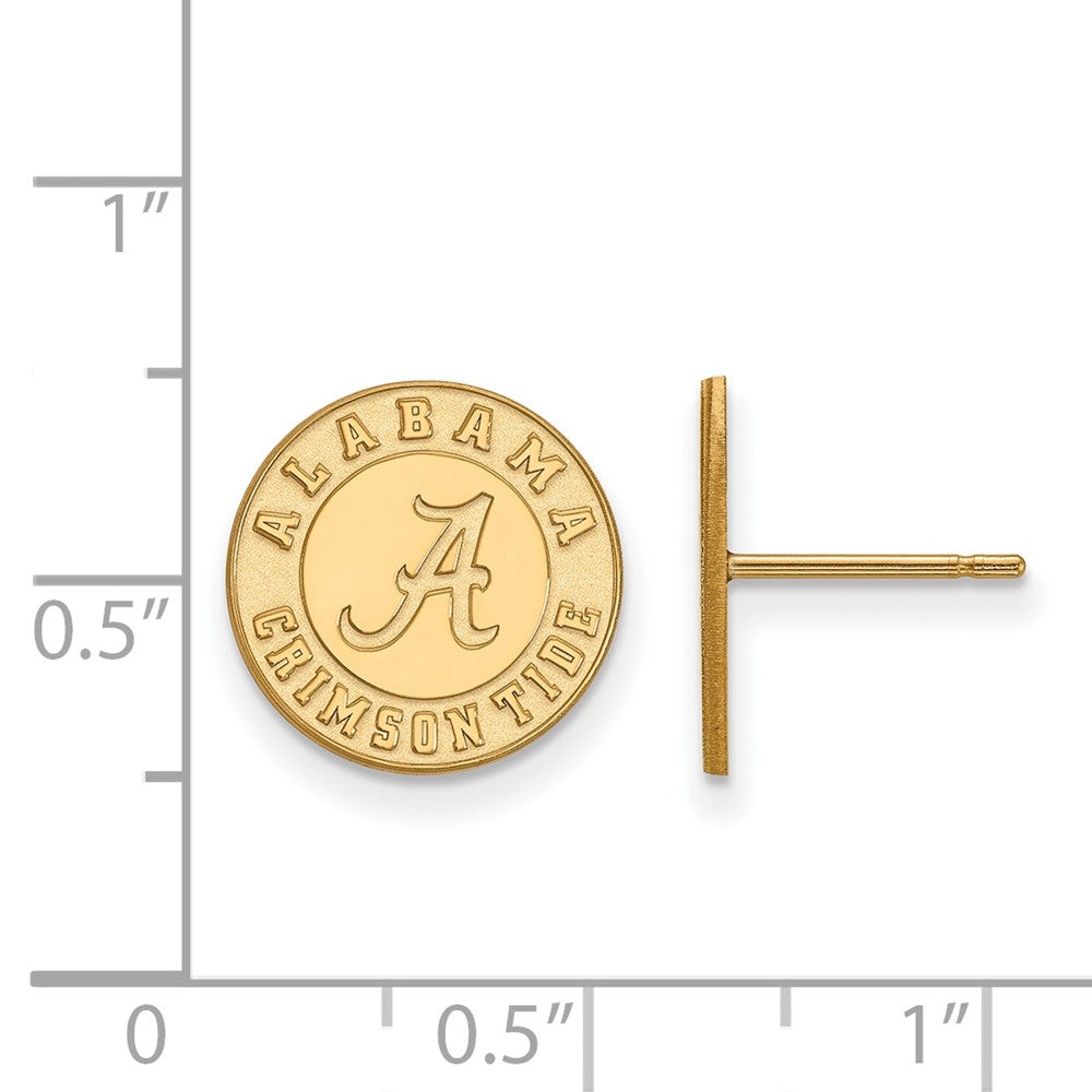 Gold Plated Sterling Silver Logoart University Of Alabama Crimson Tide Small Post Earrings