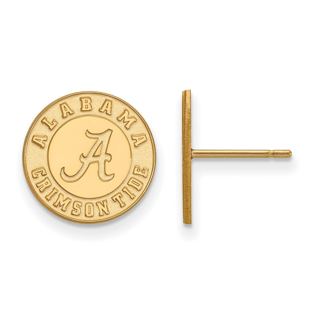 Gold Plated Sterling Silver Logoart University Of Alabama Crimson Tide Small Post Earrings