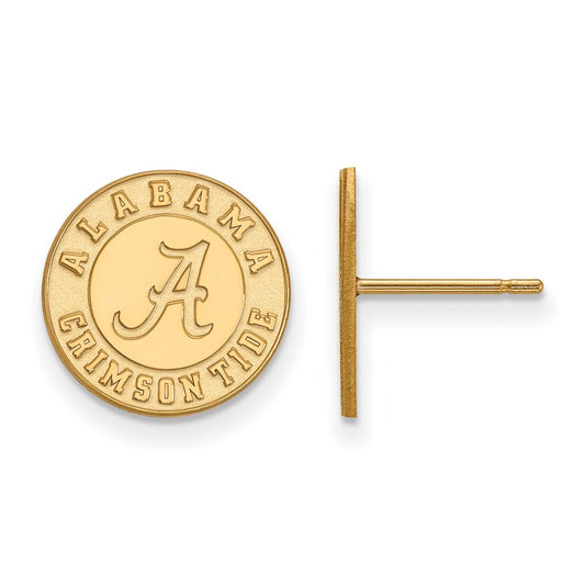 Gold Plated Sterling Silver Logoart University Of Alabama Crimson Tide Small Post Earrings