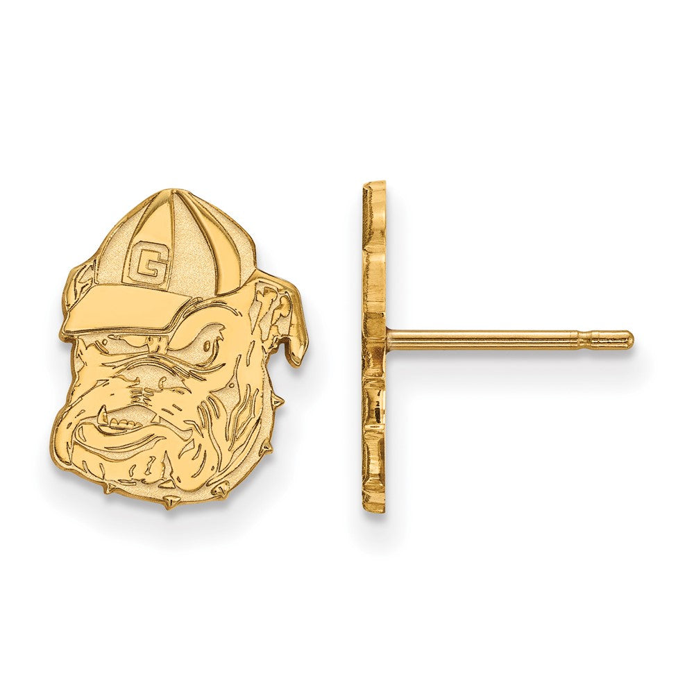 14K Yellow Gold Logoart University Of Georgia Bulldog Small Post Earrings