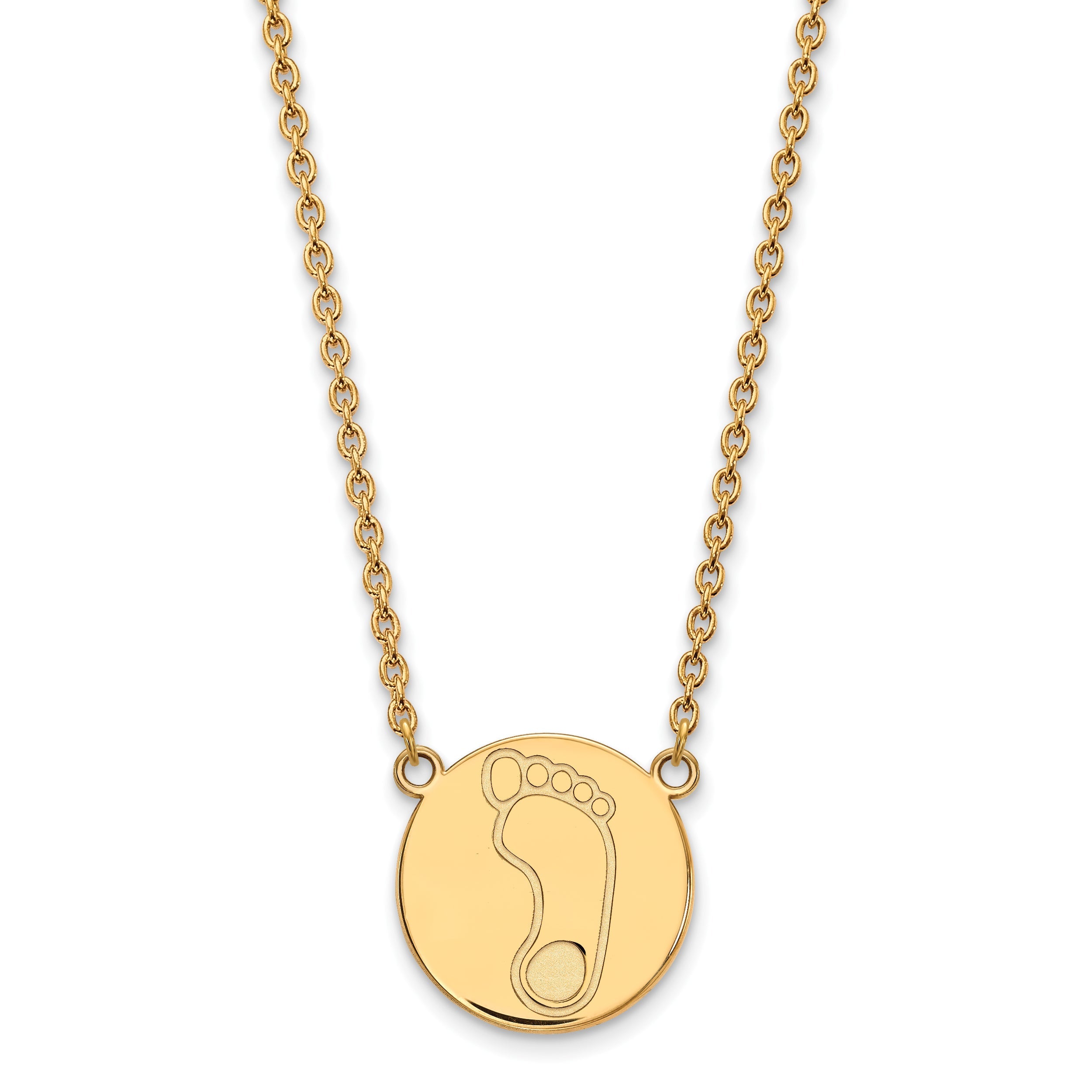 Gold Plated Sterling Silver Logoart University Of North Carolina Tar Heel Large Disc Pendant 18 Inch Necklace