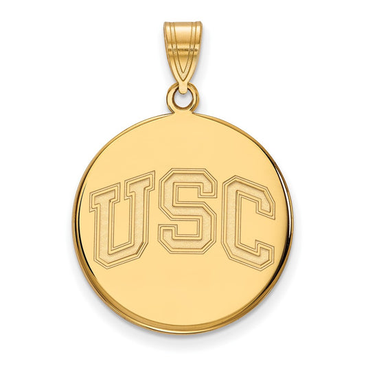 10K Yellow Gold University Of Southern California U S C Large Disc Pendant