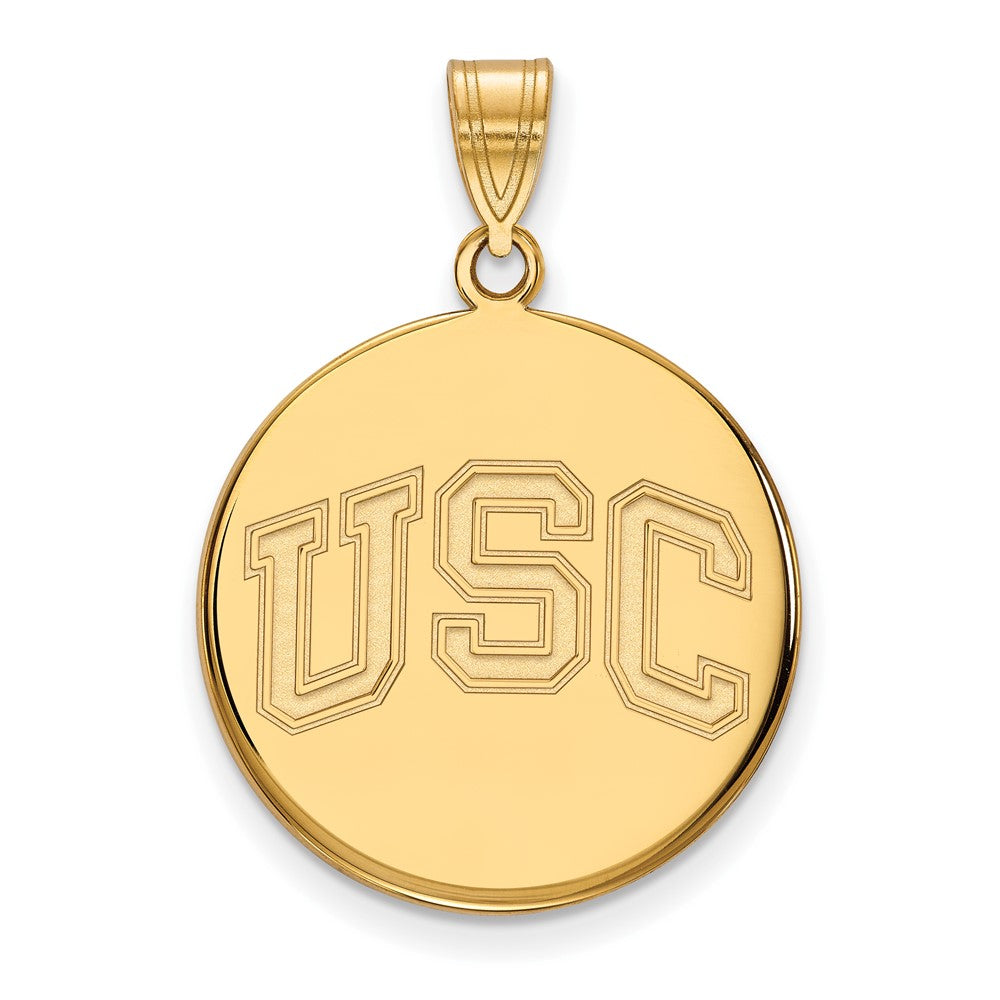 14K Yellow Gold University Of Southern California U S C Large Disc Pendant