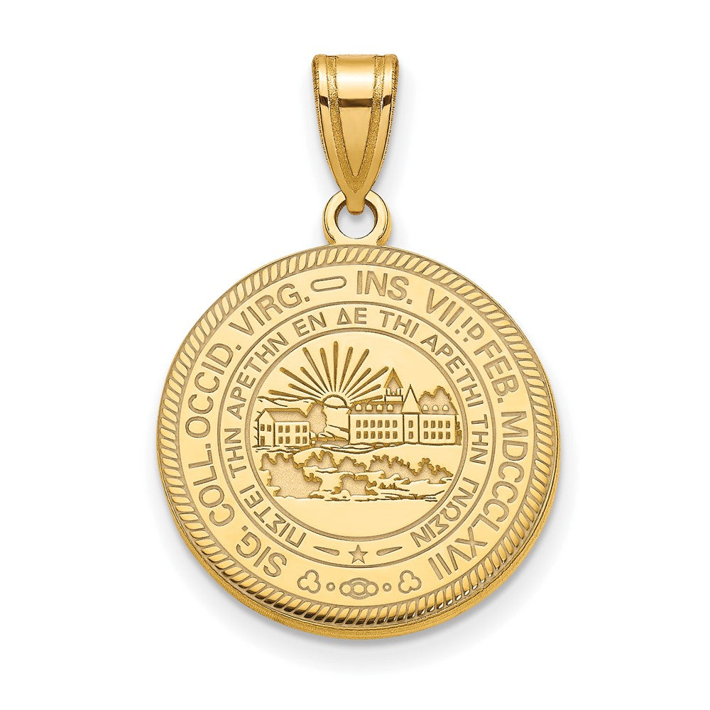 Gold Plated Sterling Silver Logoart West Virginia University Large Crest Pendant
