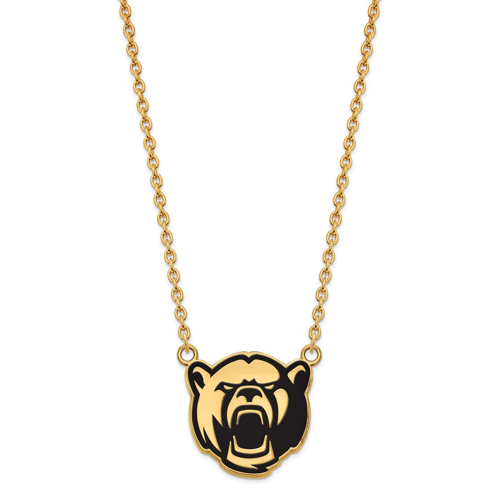 Gold Plated Sterling Silver Logoart Baylor University Large Enameled Pendant 18 Inch Necklace