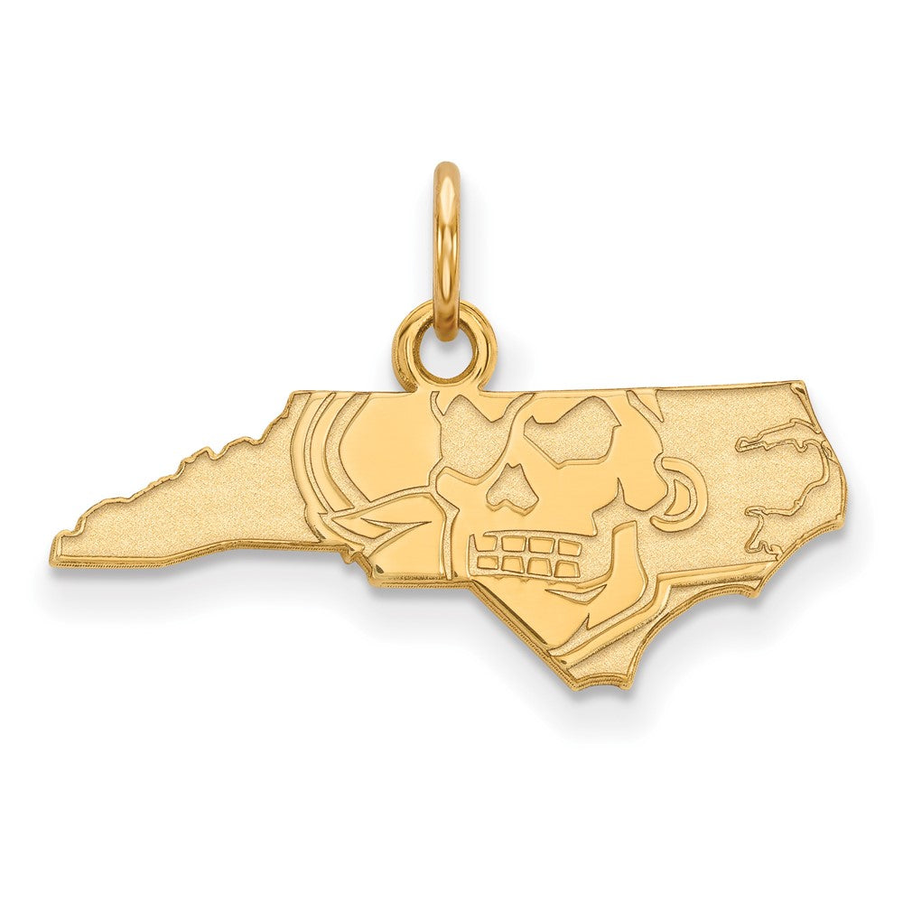 Gold Plated Sterling Silver Logoart East Carolina University Map Extra Small Pendant