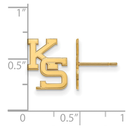 10K Yellow Gold Logoart Kansas State University K S Small Post Earrings