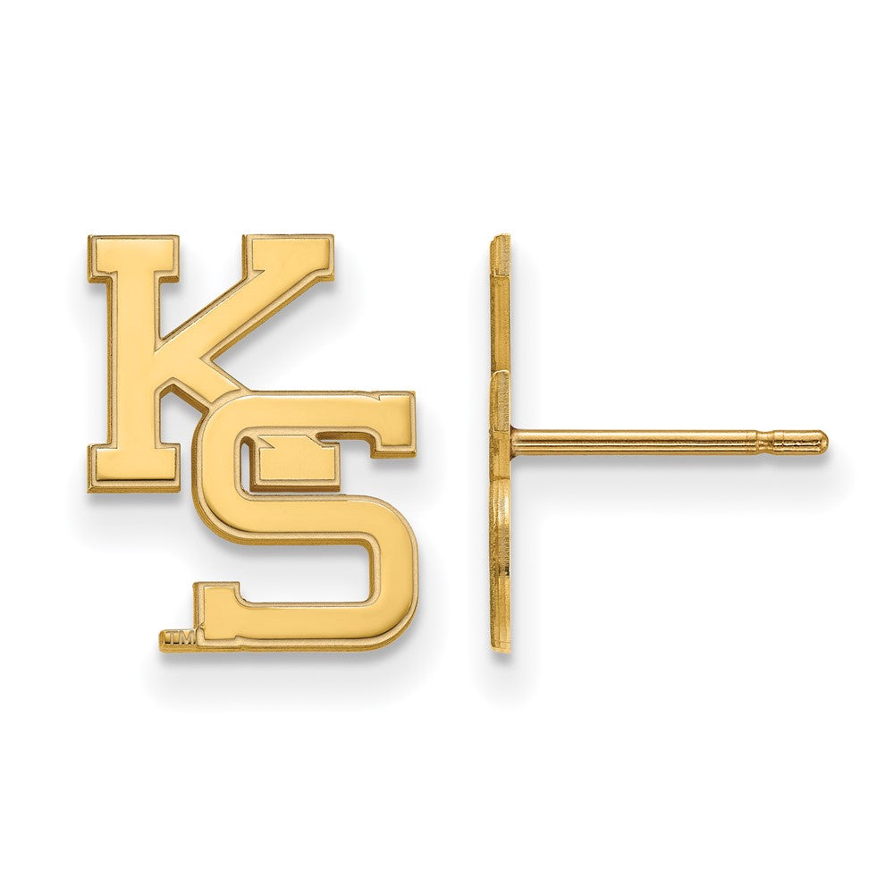 10K Yellow Gold Logoart Kansas State University K S Small Post Earrings