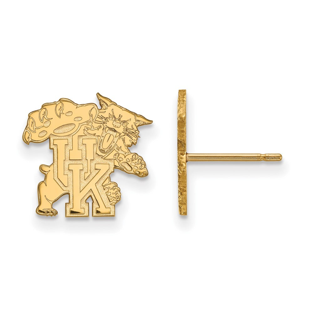 Gold Plated Sterling Silver Logoart University Of Kentucky U K Wildcat Small Post Earrings
