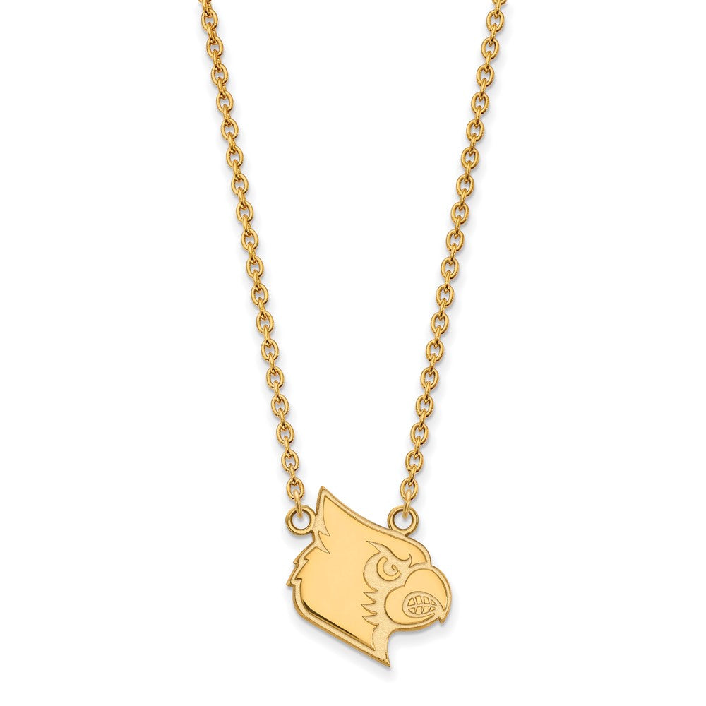 14K Yellow Gold Logoart University Of Louisville Cardinal Large Pendant 18 Inch Necklace