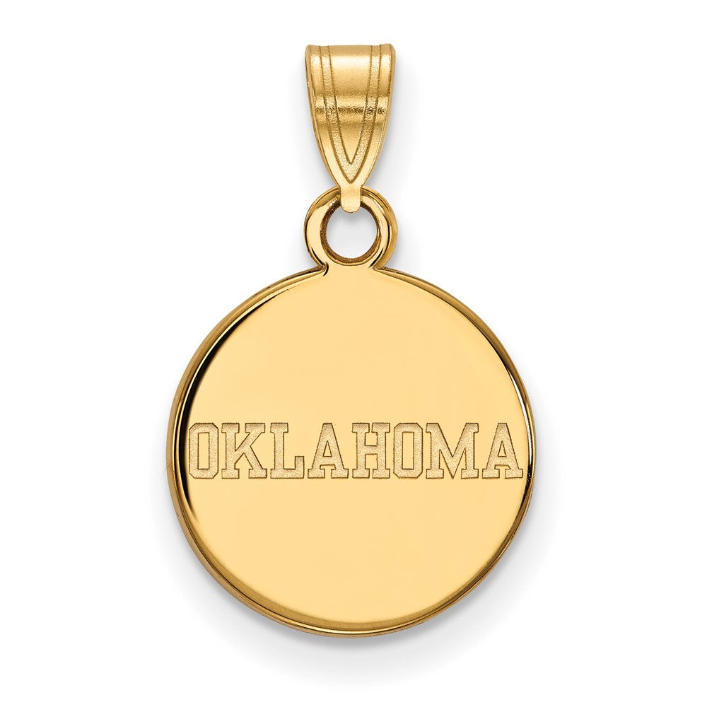 10K Yellow Gold Logoart University Of Oklahoma Small Disc Pendant