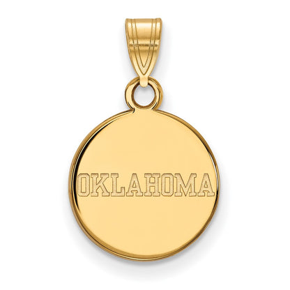10K Yellow Gold Logoart University Of Oklahoma Small Disc Pendant