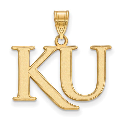 10K Yellow Gold Logoart University Of Kansas K U Medium Pendant