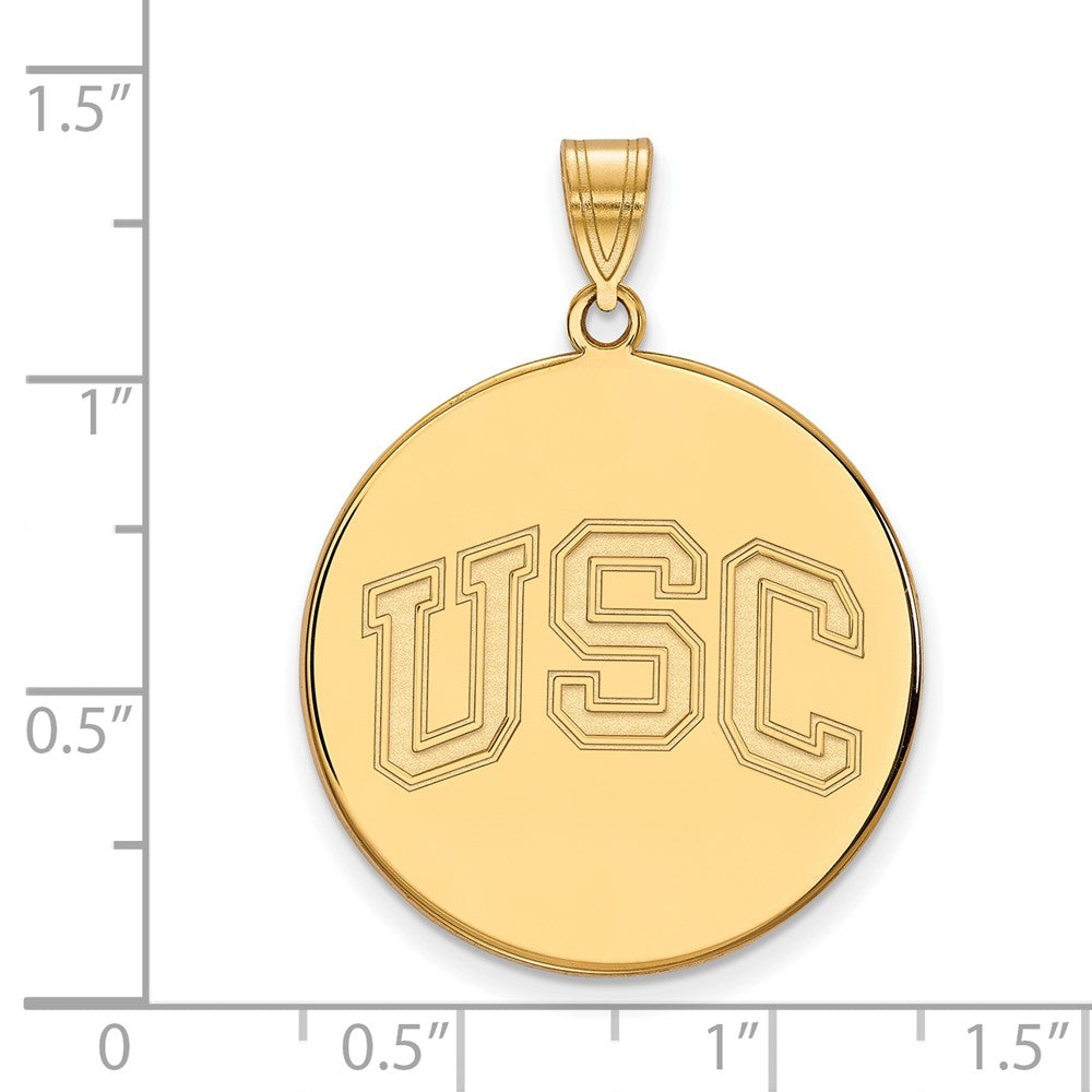 10K Yellow Gold University Of Southern California U S C Extra Large Disc Pendant