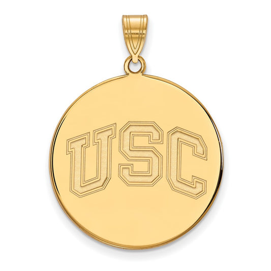 10K Yellow Gold University Of Southern California U S C Extra Large Disc Pendant