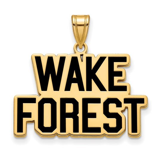 Gold Plated Sterling Silver Logoart Wake Forest University W F Deacon Large Enameled Pendant