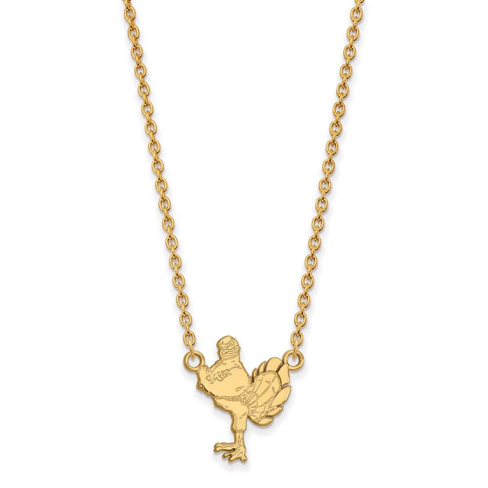 10K Yellow Gold Logoart Virginia Tech Hokiebird Large Pendant 18 Inch Necklace