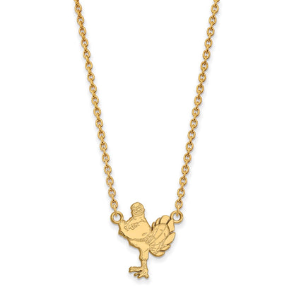 10K Yellow Gold Logoart Virginia Tech Hokiebird Large Pendant 18 Inch Necklace