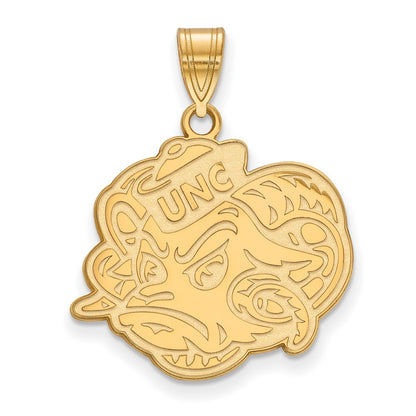 Gold Plated Sterling Silver Logoart University Of North Carolina Ram Large Pendant