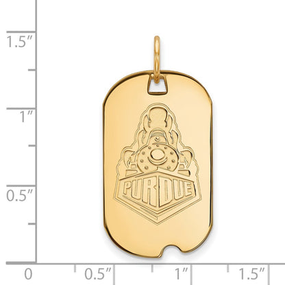 Gold Plated Sterling Silver Logoart Purdue University Boilermakers Train Logo Small Dog Tag Pendant