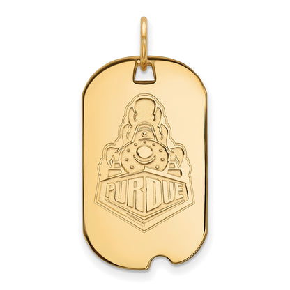 Gold Plated Sterling Silver Logoart Purdue University Boilermakers Train Logo Small Dog Tag Pendant
