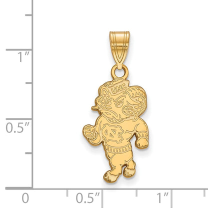 10K Yellow Gold Logoart University Of North Carolina Ram Large Pendant