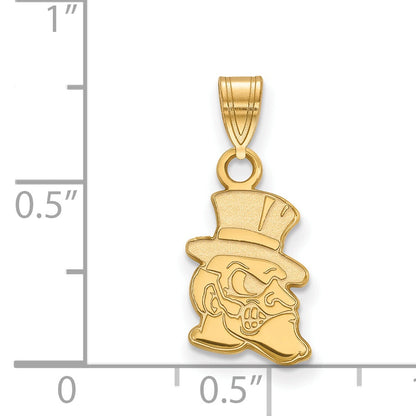 14K Yellow Gold Logoart Wake Forest University Demon Deacon Small Pendant