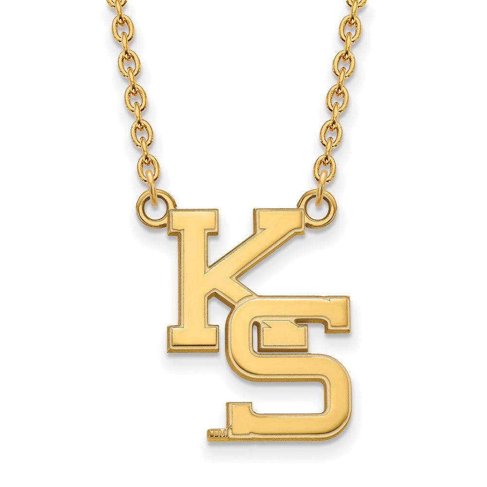 14K Yellow Gold Logoart Kansas State University K S Large Pendant 18 Inch Necklace