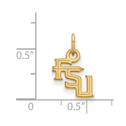 10K Yellow Gold Logoart Florida State University F S U Extra Small Pendant