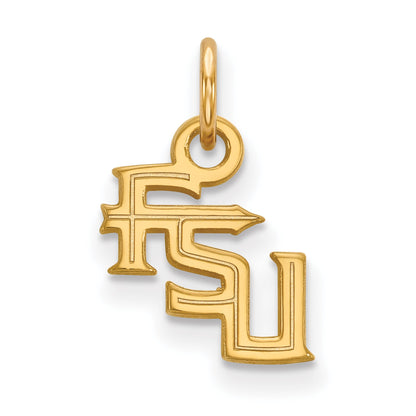 14K Yellow Gold Logoart Florida State University F S U Extra Small Pendant