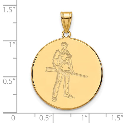 14K Yellow Gold Logoart West Virginia University Mountaineer Extra Large Disc Pendant