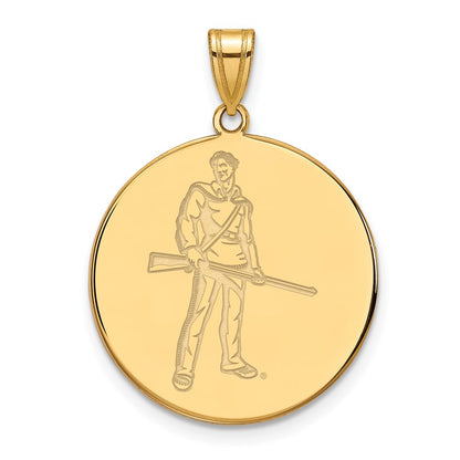 Gold Plated Sterling Silver Logoart West Virginia University Mountaineer Extra Large Disc Pendant