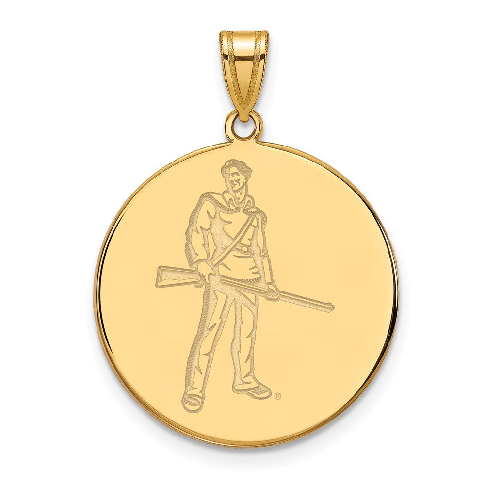 14K Yellow Gold Logoart West Virginia University Mountaineer Extra Large Disc Pendant
