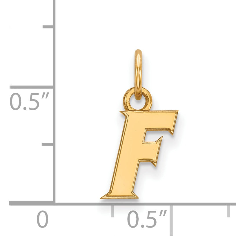 Gold Plated Sterling Silver Logoart University Of Florida Letter F Extra Small Pendant