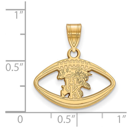 Gold Plated Sterling Silver Logoart University Of Kentucky U K Wildcat Football Pendant