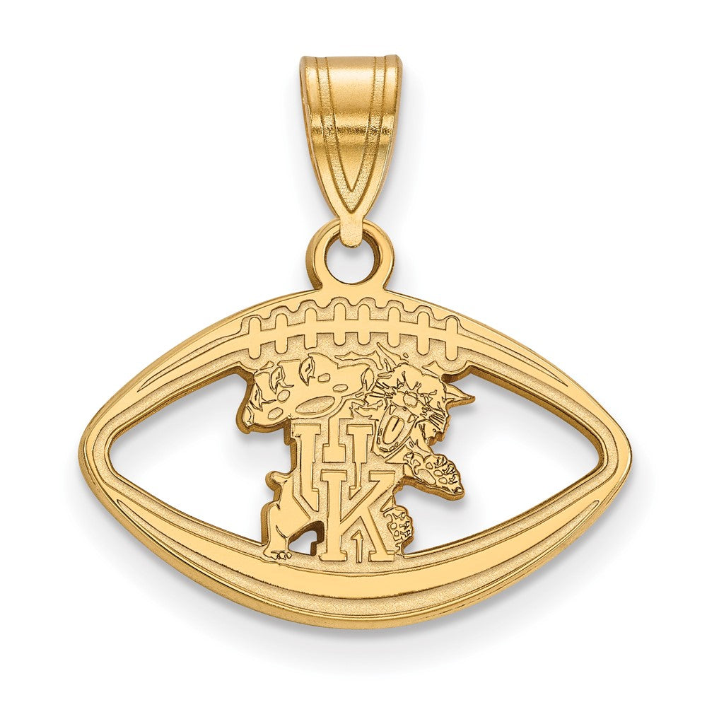 Gold Plated Sterling Silver Logoart University Of Kentucky U K Wildcat Football Pendant