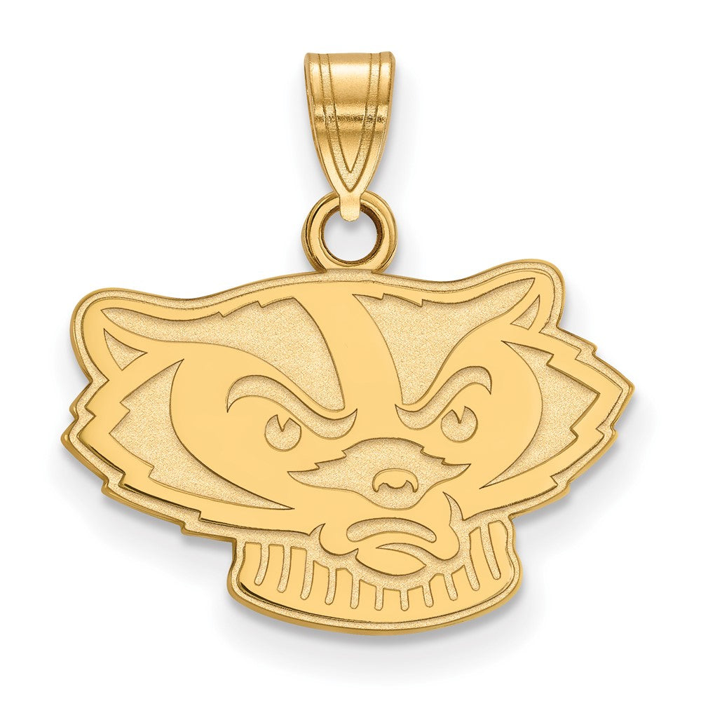 10K Yellow Gold Logoart University Of Wisconsin Badger Small Pendant