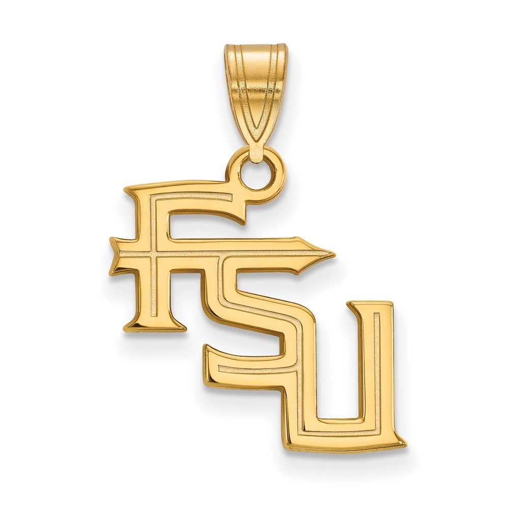 Gold Plated Sterling Silver Logoart Florida State University F S U Medium Pendant