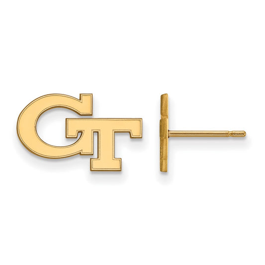 10K Yellow Gold Logoart Georgia Institute Of Technology G T Extra Small Post Earrings