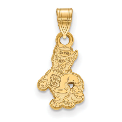 14K Yellow Gold Logoart North Carolina State University Wolf Small Pendant