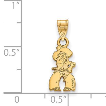 14K Yellow Gold Logoart Oklahoma State University Cowboy Small Pendant