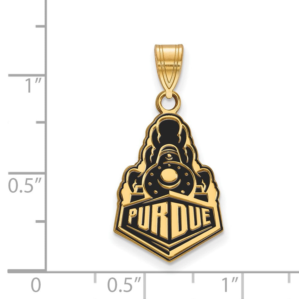 Gold Plated Sterling Silver Logoart Purdue University Boilermakers Train Logo Large Enameled Pendant
