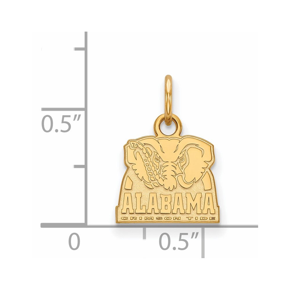 10K Yellow Gold Logoart University Of Alabama Elephant Extra Small Pendant