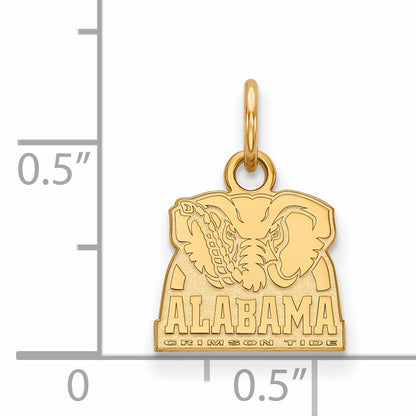 14K Yellow Gold Logoart University Of Alabama Elephant Extra Small Pendant