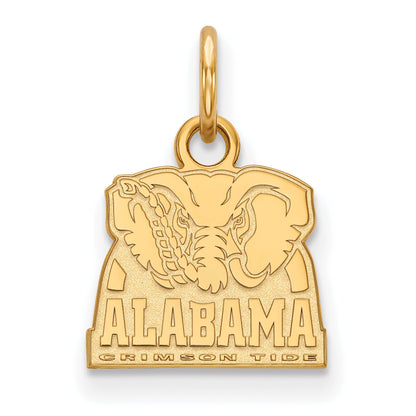 Gold Plated Sterling Silver Logoart University Of Alabama Elephant Extra Small Pendant