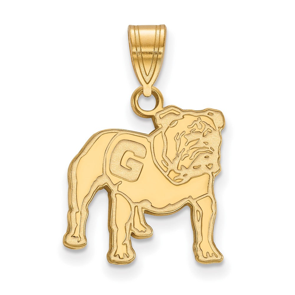 Gold Plated Sterling Silver Logoart University Of Georgia Bulldog Medium Pendant