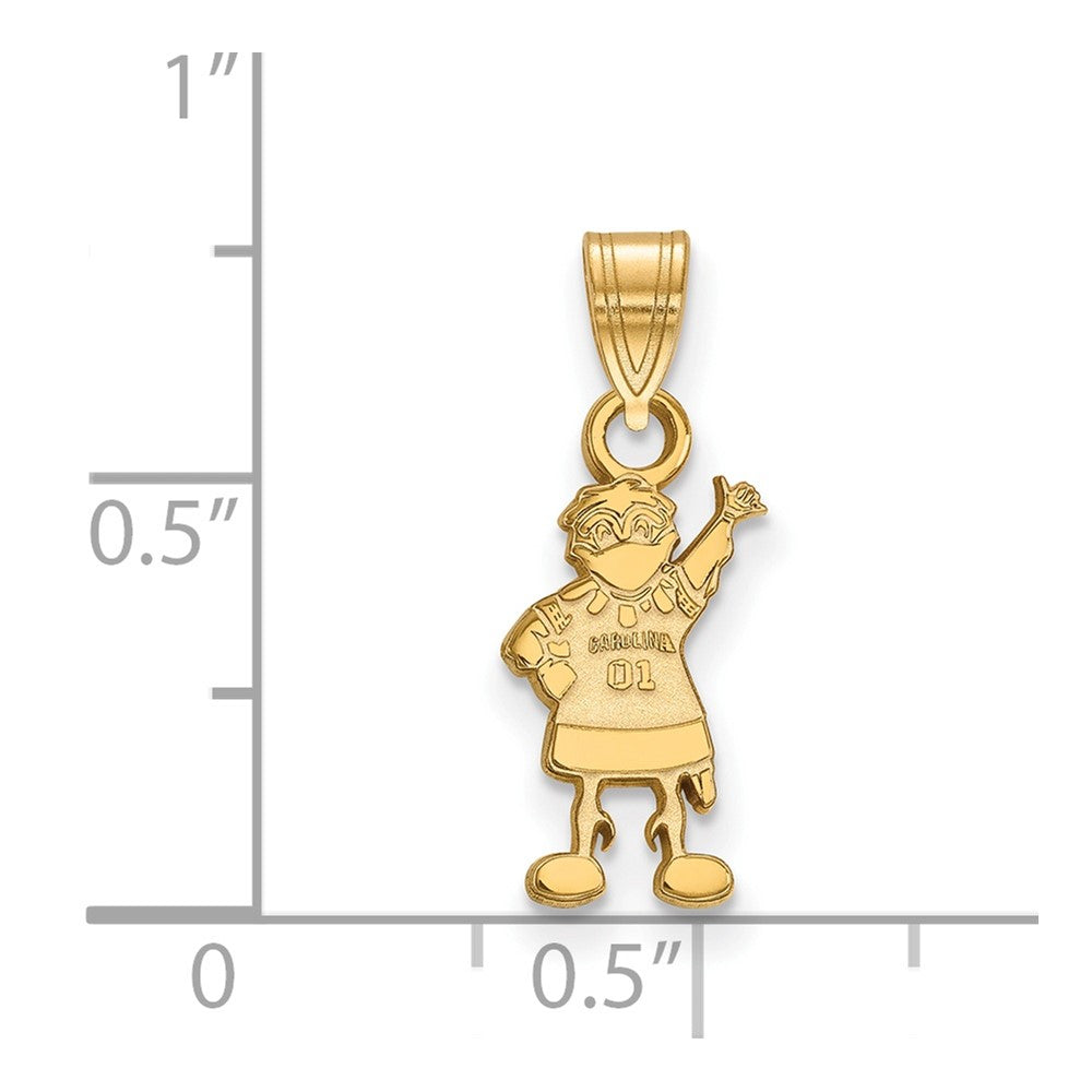 Gold Plated Sterling Silver Logoart University Of South Carolina Mascot Small Pendant