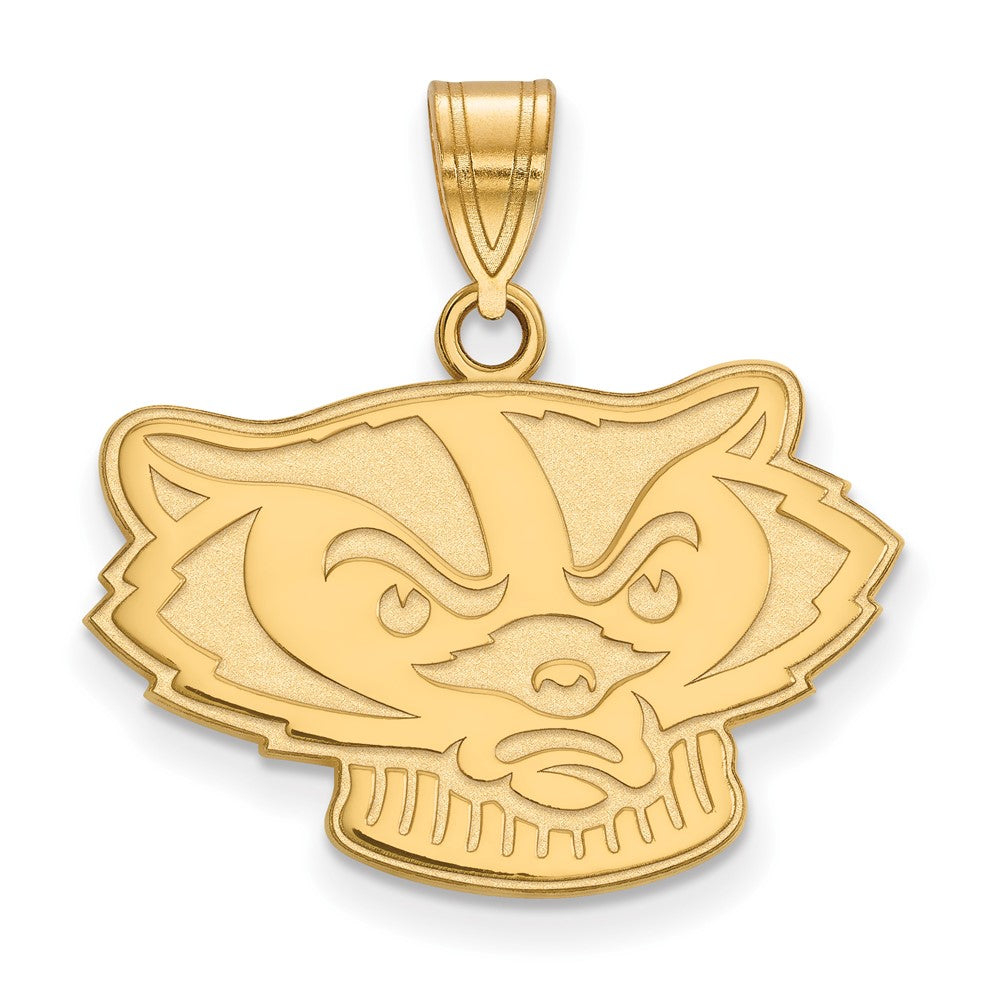 14K Yellow Gold Logoart University Of Wisconsin Badger Medium Pendant